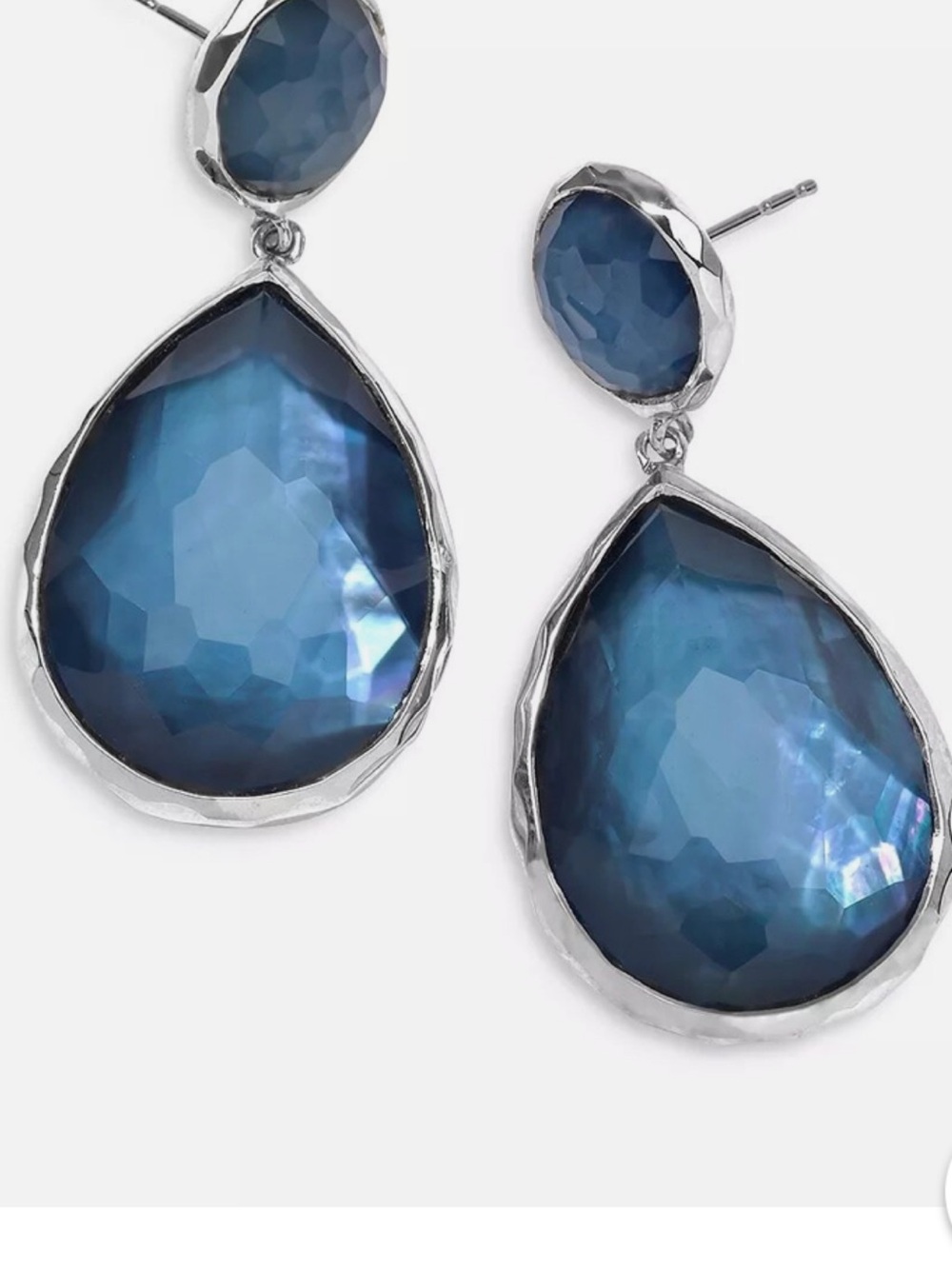 Ippolita Wonderland Teardrop Earrings in Deep Celeste Blue and Sterling